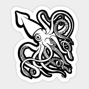 Giant Squid Architeuthis Black Outline Sticker